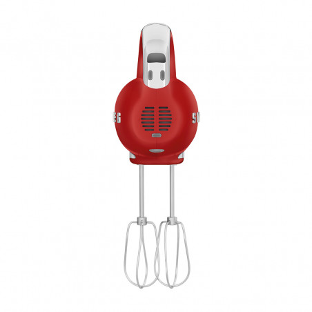 Mixer manual SMEG 50's Style HMF01RDEU, 250 W, 9 viteze, funcție Turbo, afișaj LED ascuns, cronometru, accesorii, roșu