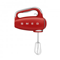 Mixer manual SMEG 50's Style HMF01RDEU, 250 W, 9 viteze, funcție Turbo, afișaj LED ascuns, cronometru, accesorii, roșu