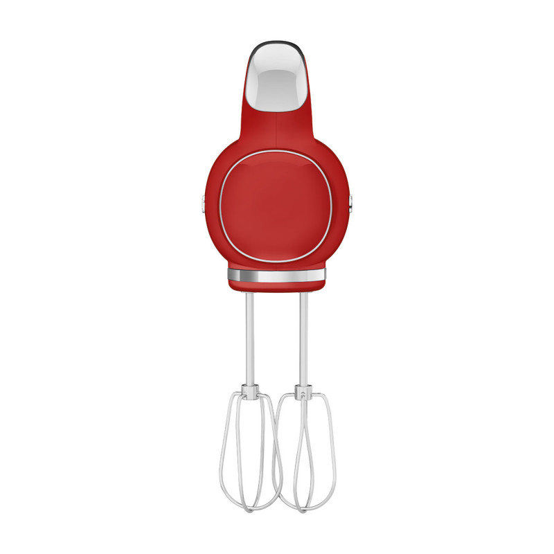 Mixer manual SMEG 50's Style HMF01RDEU, 250 W, 9 viteze, funcție Turbo, afișaj LED ascuns, cronometru, accesorii, roșu