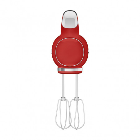 Mixer manual SMEG 50's Style HMF01RDEU, 250 W, 9 viteze, funcție Turbo, afișaj LED ascuns, cronometru, accesorii, roșu
