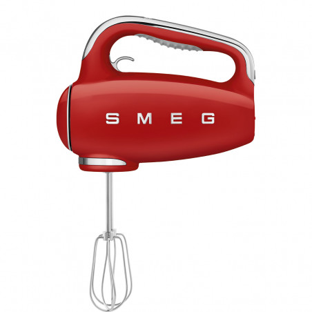 Mixer manual SMEG 50's Style HMF01RDEU, 250 W, 9 viteze, funcție Turbo, afișaj LED ascuns, cronometru, accesorii, roșu