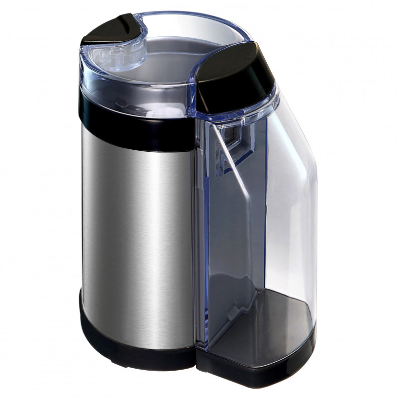 Râșniță de cafea Oliver Voltz OV51172D, 130 W, recipient pentru cafea măcinată de 50 g, 2 filtre pentru cafea măcinată fin și grosier, negru/argintiu