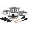 Set de oale Swiss Haus SH-ZG1012, 12 piese, Acoperire ceramica Sapphire, Cuptor pana la 260°C, Inductie, Argintiu