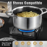 Set de oale Swiss Haus SH-ZG1012, 12 piese, Acoperire ceramica Sapphire, Cuptor pana la 260°C, Inductie, Argintiu