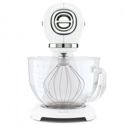 Mixer planetar SMEG SMF15WHEU, 1000 W, 4,8 l, 10 viteze, antrenare directă, picioare antiderapante, alb