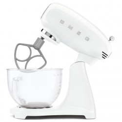 Mixer planetar SMEG SMF15WHEU, 1000 W, 4,8 l, 10 viteze, antrenare directă, picioare antiderapante, alb