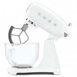 Mixer planetar SMEG SMF15WHEU, 1000 W, 4,8 l, 10 viteze, antrenare directă, picioare antiderapante, alb