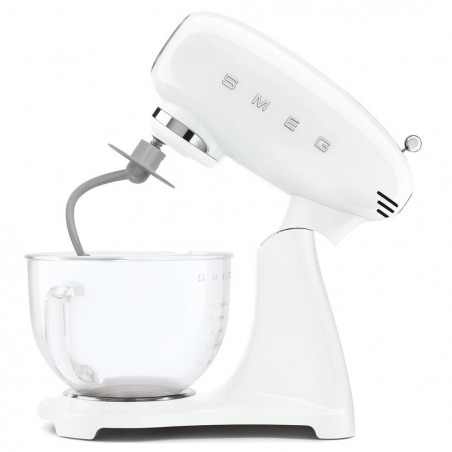 Mixer planetar SMEG SMF15WHEU, 1000 W, 4,8 l, 10 viteze, antrenare directă, picioare antiderapante, alb