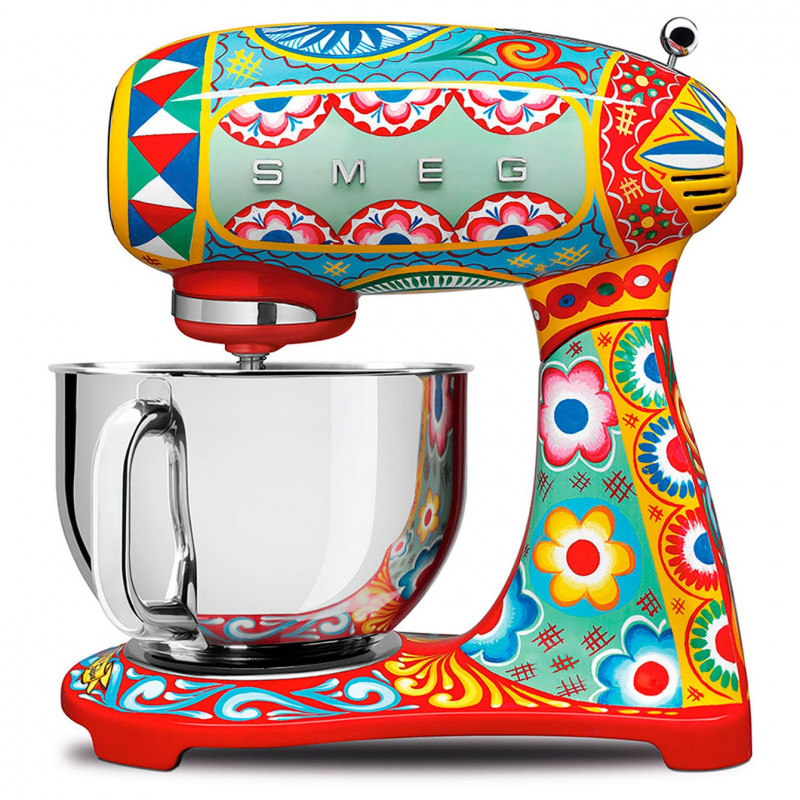 Mixer planetar SMEG Dolce & Gabbana SMF03DGEU, 800 W, 4,8 l, 10 viteze, funcție de pornire treptată, picioare antiderapante, multicolor