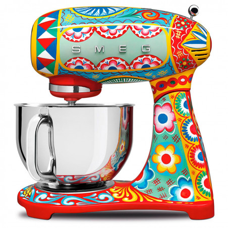 Mixer planetar SMEG Dolce & Gabbana SMF03DGEU, 800 W, 4,8 l, 10 viteze, funcție de pornire treptată, picioare antiderapante, multicolor