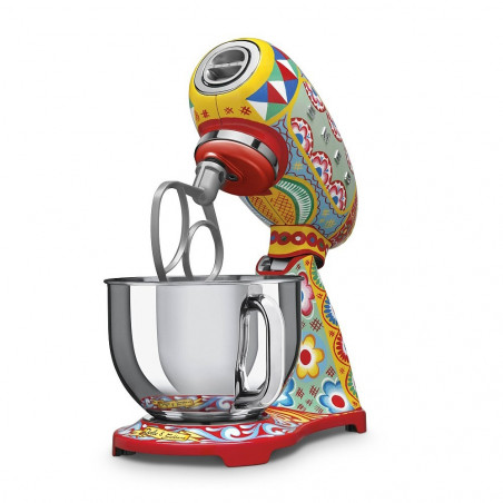 Mixer planetar SMEG Dolce & Gabbana SMF03DGEU, 800 W, 4,8 l, 10 viteze, funcție de pornire treptată, picioare antiderapante, multicolor
