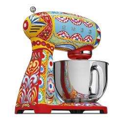 Mixer planetar SMEG Dolce & Gabbana SMF03DGEU, 800 W, 4,8 l, 10 viteze, funcție de pornire treptată, picioare antiderapante, multicolor