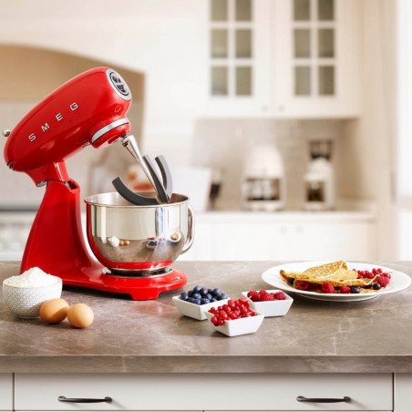 Mixer planetar SMEG SMF03RDEU, 800 W, 4,8 l, 10 viteze, funcție de pornire treptată, picioare antiderapante, roșu