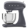 Mixer planetar SMEG SMF03GREU, 800 W, 4,8 l, 10 viteze, Functie de pornire treptata, Bol cu maner, Gri