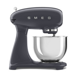 Mixer planetar SMEG SMF03GREU, 800 W, 4,8 l, 10 viteze, Functie de pornire treptata, Bol cu maner, Gri