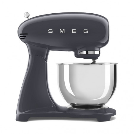 Mixer planetar SMEG SMF03GREU, 800 W, 4,8 l, 10 viteze, Functie de pornire treptata, Bol cu maner, Gri
