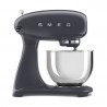 Mixer planetar SMEG SMF03GREU, 800 W, 4,8 l, 10 viteze, Functie de pornire treptata, Bol cu maner, Gri