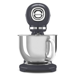 Mixer planetar SMEG SMF03GREU, 800 W, 4,8 l, 10 viteze, Functie de pornire treptata, Bol cu maner, Gri