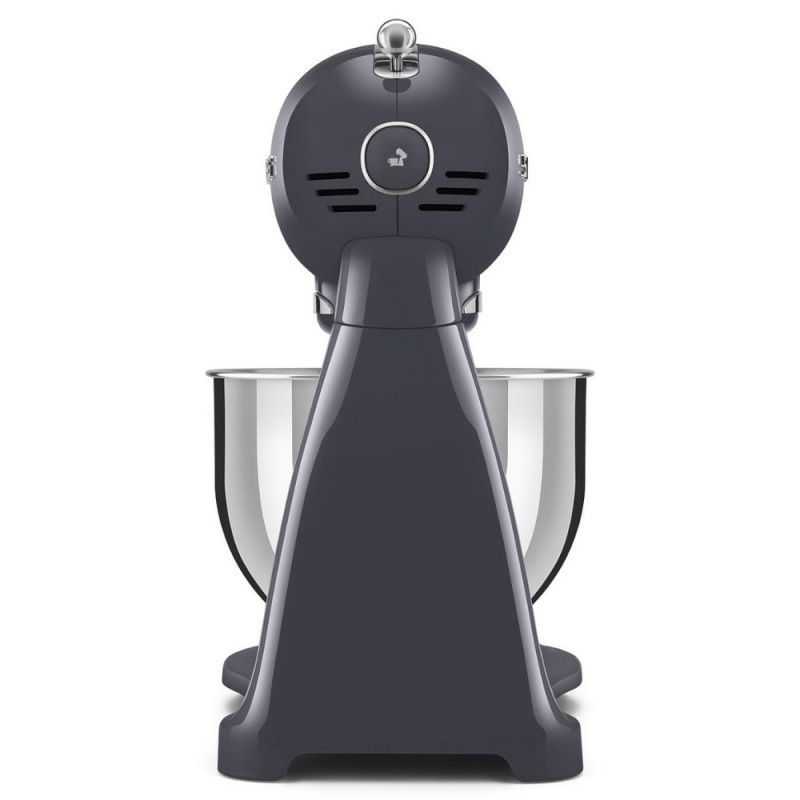 Mixer planetar SMEG SMF03GREU, 800 W, 4,8 l, 10 viteze, Functie de pornire treptata, Bol cu maner, Gri