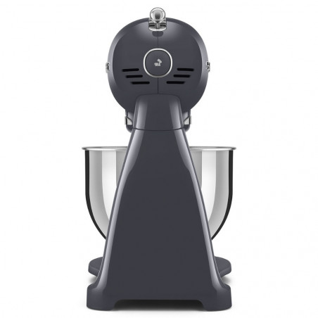 Mixer planetar SMEG SMF03GREU, 800 W, 4,8 l, 10 viteze, Functie de pornire treptata, Bol cu maner, Gri