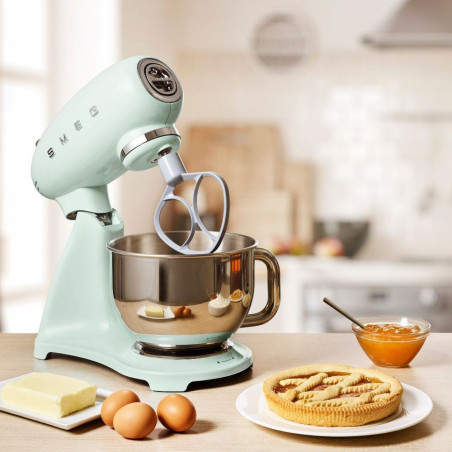 Mixer planetar SMEG SMF03PGEU, 800 W, 4,8 l, 10 viteze, funcție de pornire treptată, picioare antiderapante, verde pastel