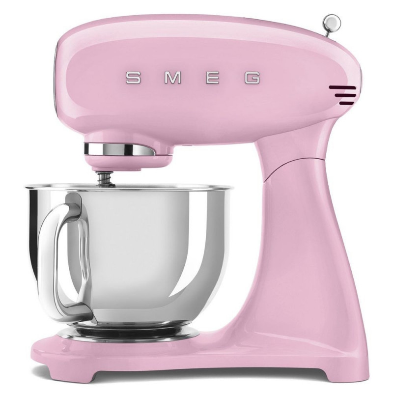 Mixer planetar SMEG SMF03PKEU, 800 W, 4,8 l, 10 viteze, funcție de pornire treptată, picioare antiderapante, roz