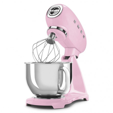Mixer planetar SMEG SMF03PKEU, 800 W, 4,8 l, 10 viteze, funcție de pornire treptată, picioare antiderapante, roz