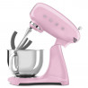 Mixer planetar SMEG SMF03PKEU, 800 W, 4,8 l, 10 viteze, funcție de pornire treptată, picioare antiderapante, roz