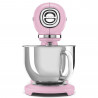 Mixer planetar SMEG SMF03PKEU, 800 W, 4,8 l, 10 viteze, funcție de pornire treptată, picioare antiderapante, roz
