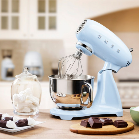 Mixer planetar SMEG SMF03PBEU, 800 W, 4,8 l, 10 viteze, funcție de pornire treptată, picioare antiderapante, albastru pastel