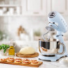 Mixer planetar SMEG SMF03PBEU, 800 W, 4,8 l, 10 viteze, funcție de pornire treptată, picioare antiderapante, albastru pastel