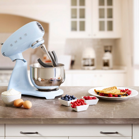 Mixer planetar SMEG SMF03PBEU, 800 W, 4,8 l, 10 viteze, funcție de pornire treptată, picioare antiderapante, albastru pastel