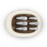 Set de cuțite cu suport SMEG KBSF02CR, 7 piese, mânere din lemn de salcâm, oțel inoxidabil german, culoare crem