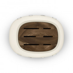 Set de cuțite cu suport SMEG KBSF02CR, 7 piese, mânere din lemn de salcâm, oțel inoxidabil german, culoare crem