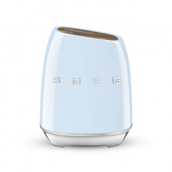 Set de cuțite cu suport SMEG KBSF02PB, 7 piese, mânere din lemn de salcâm, oțel inoxidabil german, albastru pastel
