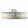 Tigaie SMEG FPF2002CRM, 1,5 l, Ø20 cm, acoperire ceramică antiaderentă, până la 250 °C, fără PFAS, pentru plite cu inducție, crem