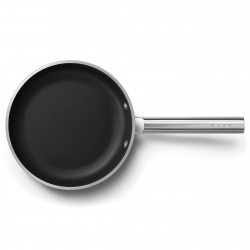 Tiga SMEG FPF2002BLM, 1,5 l, Ø20 cm, Acoperire ceramică antiaderentă, Până la 250 °C, Fără PFAS, Inducție, Negru