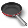 Tigaie cu capac SMEG CKFF2401RDM, 1,9 l, Ø24 cm, acoperire cu teflon, până la 250 °C, fără PFAS, pentru plite cu inducție, roșie