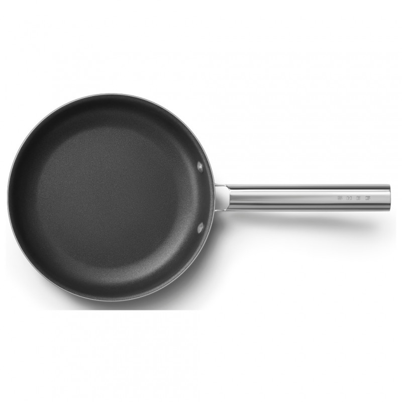 Tigaie cu capac SMEG CKFF2401RDM, 1,9 l, Ø24 cm, acoperire cu teflon, până la 250 °C, fără PFAS, pentru plite cu inducție, roșie