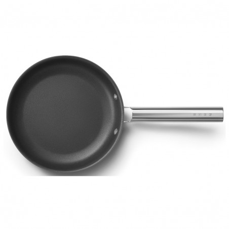 Tigaie cu capac SMEG CKFF2401BLM, 1,9 l, Ø24 cm, acoperire cu teflon, până la 250 °C, fără PFAS, pentru plite cu inducție, negru