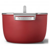 Oală SMEG CKFC2611RDM, 7,7 l, Ø26 cm, acoperire cu teflon, până la 250 °C, pentru plite cu inducție, roșie