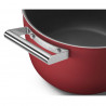 Oală SMEG CKFC2611RDM, 7,7 l, Ø26 cm, acoperire cu teflon, până la 250 °C, pentru plite cu inducție, roșie