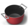 Oală SMEG CKFC2611RDM, 7,7 l, Ø26 cm, acoperire cu teflon, până la 250 °C, pentru plite cu inducție, roșie