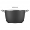 Oală SMEG CKFC2611BLM, 7,7 l, Ø26 cm, acoperire cu teflon, până la 250 °C, pentru plite cu inducție, negru