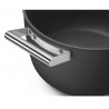 Oală SMEG CKFC2611BLM, 7,7 l, Ø26 cm, acoperire cu teflon, până la 250 °C, pentru plite cu inducție, negru