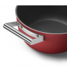Oală SMEG CKFC2411RDM, 4,8 l, Ø24 cm, acoperire cu teflon, până la 250 °C, pentru plite cu inducție, roșie