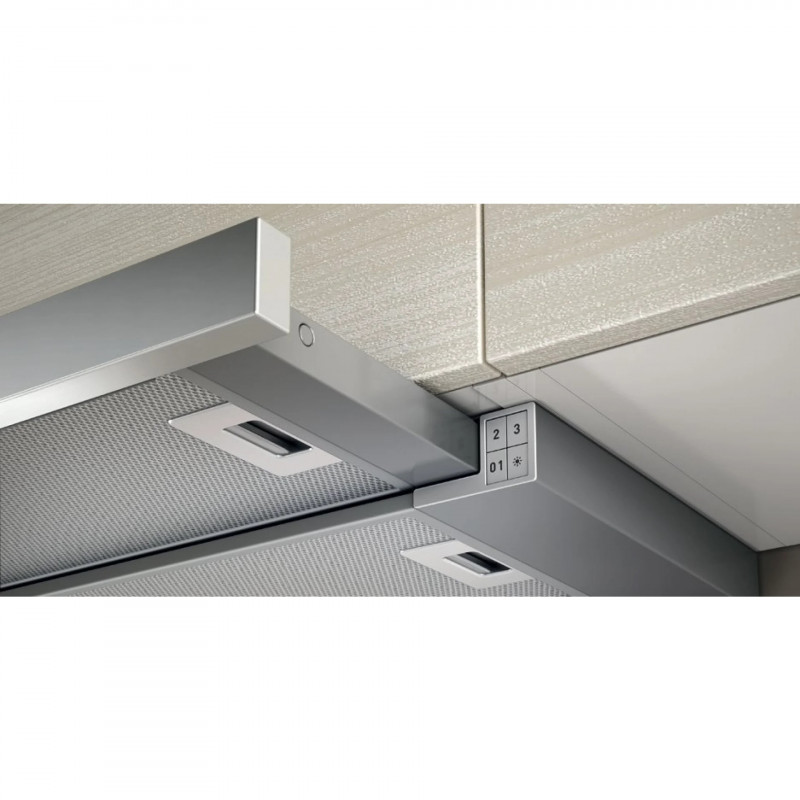 Hota de bucătărie încastrabilă Elica Elite 14 Lux GRIX 60, 121 W, 60 cm, clasa D, 304 m³/h, iluminare LED, oțel inoxidabil