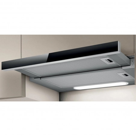 Hota de bucătărie încastrabilă Elica Elite 14 Lux GRVT 60, 121 W, 60 cm, Clasa D, 304 m³/h, iluminare LED, Gri/Negru