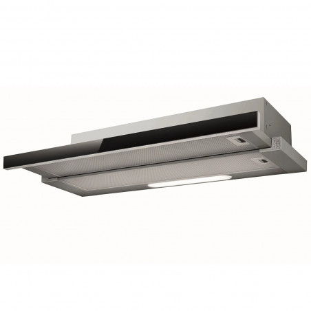 Hota de bucătărie încastrabilă Elica Elite 14 Lux GRVT 60, 121 W, 60 cm, Clasa D, 304 m³/h, iluminare LED, Gri/Negru