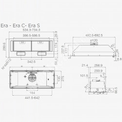 Hota de bucătărie încastrabilă Elica Era BL 52, 81 W, 52 cm, clasa C, 224 m³/h, iluminare LED, negru